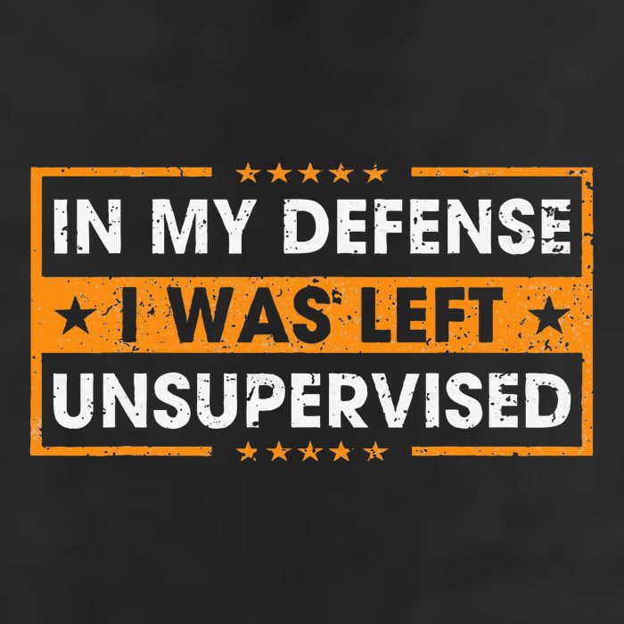 In My Defense I Was Left Unsupervised Retro 7 Panel Mesh Trucker Snapback Hat