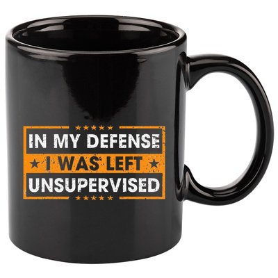 In My Defense I Was Left Unsupervised Retro 11oz C Handle Ceramic Mug