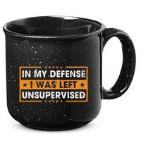 In My Defense I Was Left Unsupervised Retro 15oz Campfire Ceramic Mug