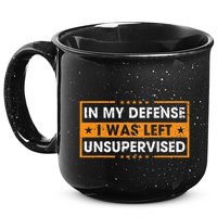 In My Defense I Was Left Unsupervised Retro 15oz Campfire Ceramic Mug