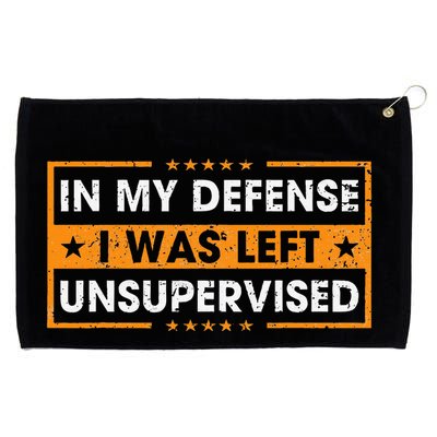In My Defense I Was Left Unsupervised Retro Grommeted Golf Towel