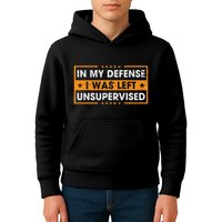 In My Defense I Was Left Unsupervised Retro Kids Hoodie