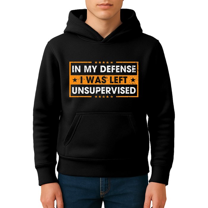 In My Defense I Was Left Unsupervised Retro Kids Hoodie