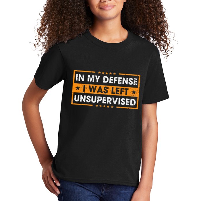 In My Defense I Was Left Unsupervised Retro Kids T-Shirt