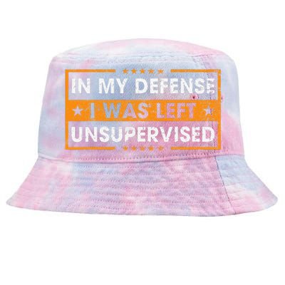 In My Defense I Was Left Unsupervised Retro Tie-Dyed Bucket Hat