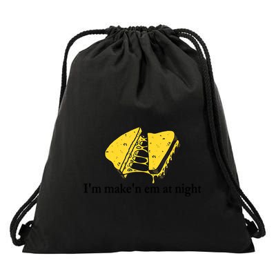 IM MakeN Em At Night Cheese Sandwich Drawstring Bag