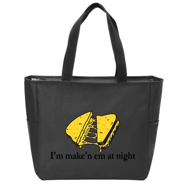 IM MakeN Em At Night Cheese Sandwich Zip Tote Bag