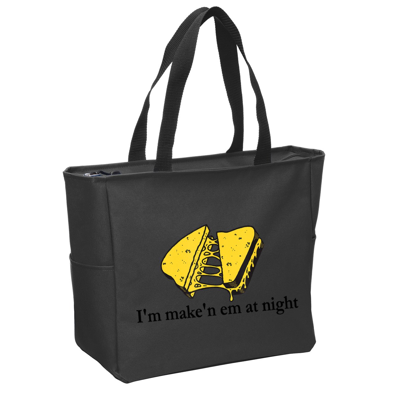 IM MakeN Em At Night Cheese Sandwich Zip Tote Bag