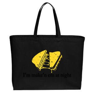 IM MakeN Em At Night Cheese Sandwich Cotton Canvas Jumbo Tote