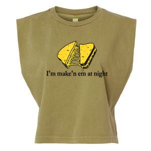 IM MakeN Em At Night Cheese Sandwich Garment-Dyed Women's Muscle Tee