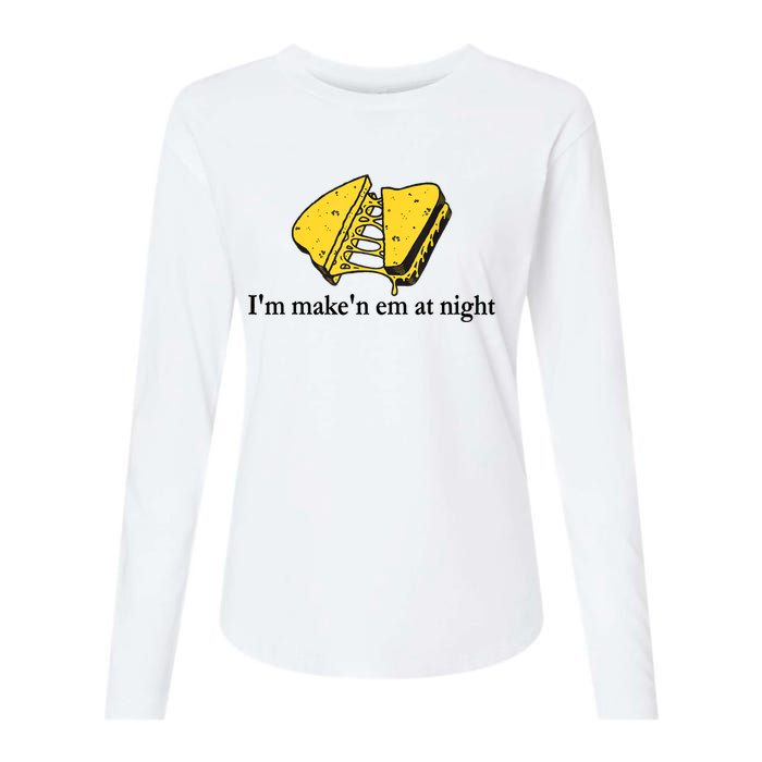 IM MakeN Em At Night Cheese Sandwich Womens Cotton Relaxed Long Sleeve T-Shirt