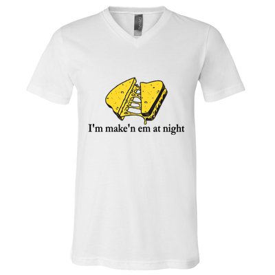 IM MakeN Em At Night Cheese Sandwich V-Neck T-Shirt
