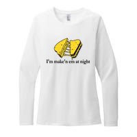 IM MakeN Em At Night Cheese Sandwich Womens CVC Long Sleeve Shirt