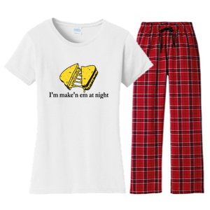 IM MakeN Em At Night Cheese Sandwich Women's Flannel Pajama Set