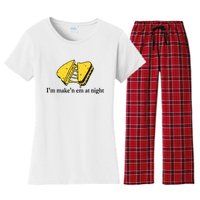 IM MakeN Em At Night Cheese Sandwich Women's Flannel Pajama Set