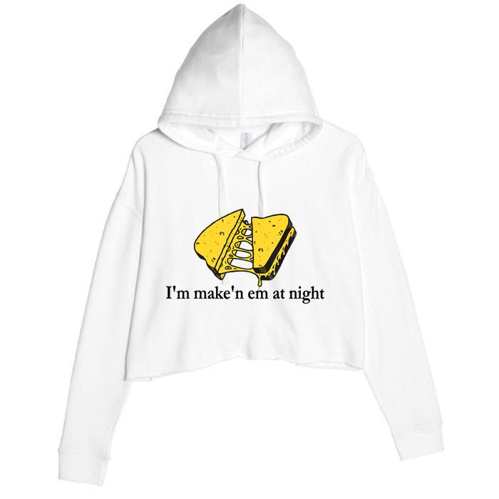 IM MakeN Em At Night Cheese Sandwich Crop Fleece Hoodie