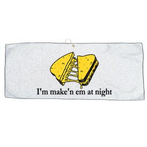 IM MakeN Em At Night Cheese Sandwich Large Microfiber Waffle Golf Towel