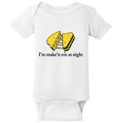 IM MakeN Em At Night Cheese Sandwich Baby Bodysuit