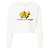 IM MakeN Em At Night Cheese Sandwich Cropped Pullover Crew