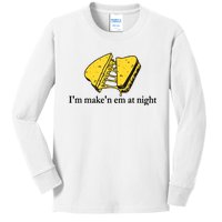 IM MakeN Em At Night Cheese Sandwich Kids Long Sleeve Shirt