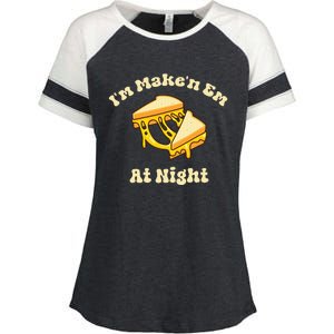 Im Makin Em At Night Cheese Sandwich Fast Food Enza Ladies Jersey Colorblock Tee