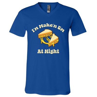 Im Makin Em At Night Cheese Sandwich Fast Food V-Neck T-Shirt