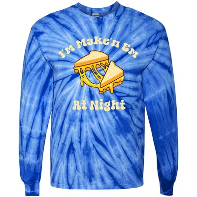 Im Makin Em At Night Cheese Sandwich Fast Food Tie-Dye Long Sleeve Shirt