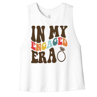 In My Engaged Era Cute Proposal Gift Women's Racerback Cropped Tank