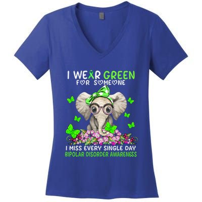 I Miss Every Single Day Bipolar Disorder Awareness Funny Gift Women's V-Neck T-Shirt
