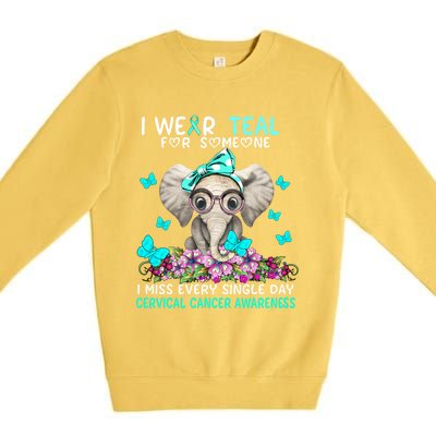 I Miss Every Single Day Cervical Cancer Awareness Gift Premium Crewneck Sweatshirt