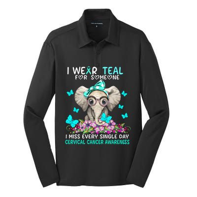 I Miss Every Single Day Cervical Cancer Awareness Gift Silk Touch Performance Long Sleeve Polo