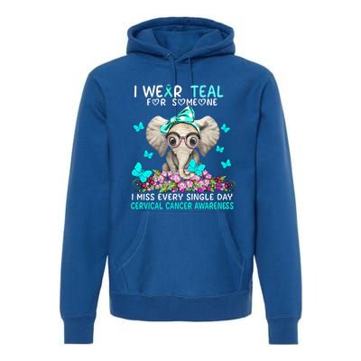 I Miss Every Single Day Cervical Cancer Awareness Gift Premium Hoodie