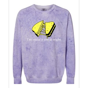 IM MakeN Em At Night Cheese Sandwich Colorblast Crewneck Sweatshirt