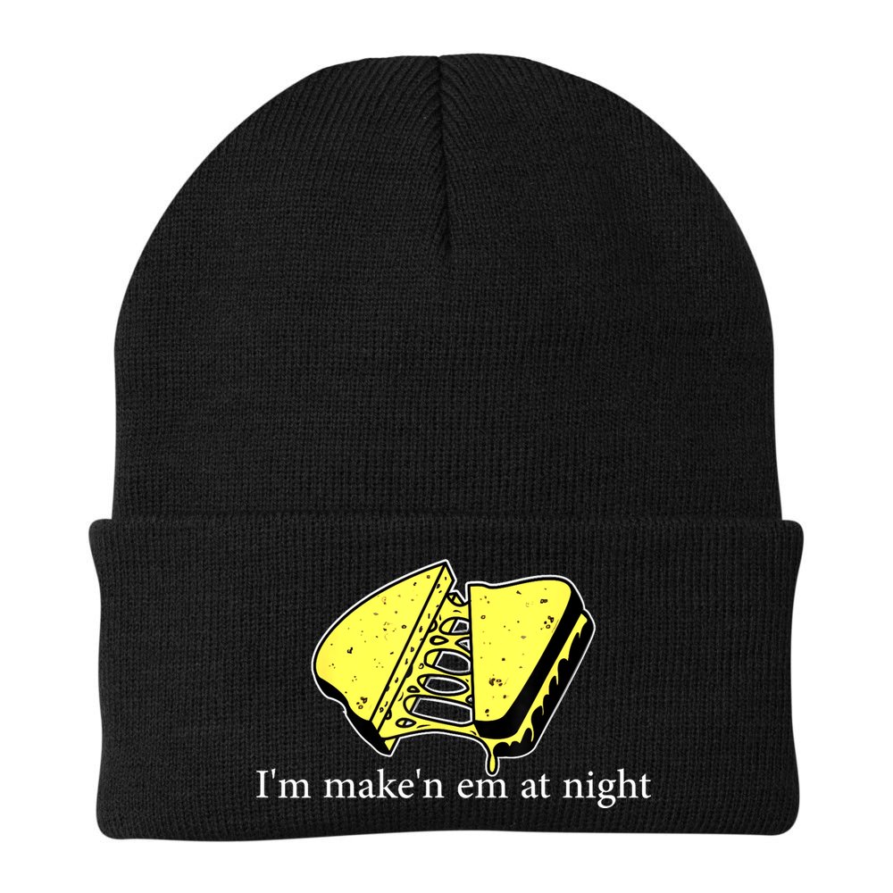 IM MakeN Em At Night Cheese Sandwich Beanie