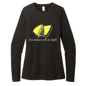 IM MakeN Em At Night Cheese Sandwich Womens CVC Long Sleeve Shirt