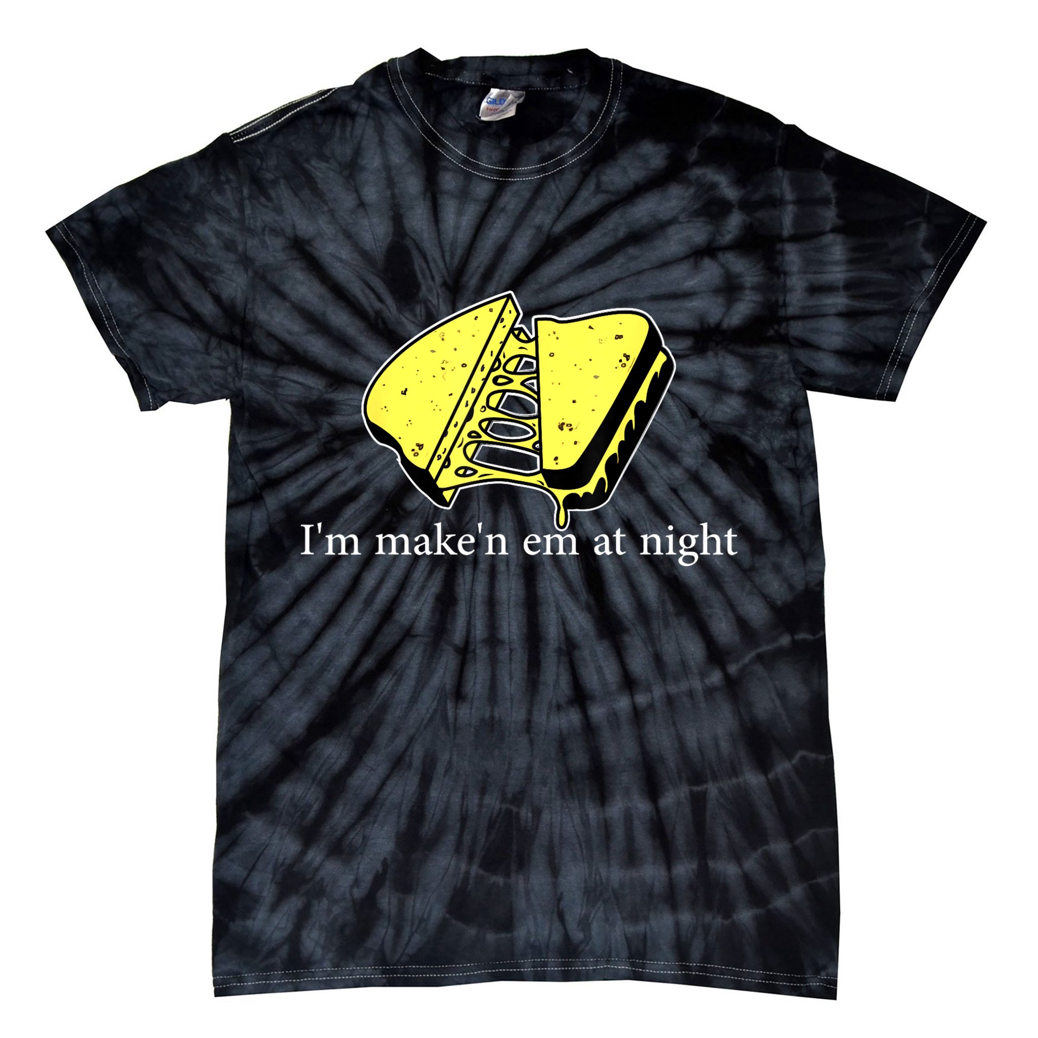 IM MakeN Em At Night Cheese Sandwich Tie-Dye T-Shirt