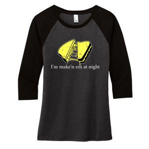 IM MakeN Em At Night Cheese Sandwich Women's Tri-Blend 3/4-Sleeve Raglan Shirt