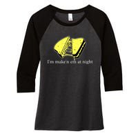 IM MakeN Em At Night Cheese Sandwich Women's Tri-Blend 3/4-Sleeve Raglan Shirt