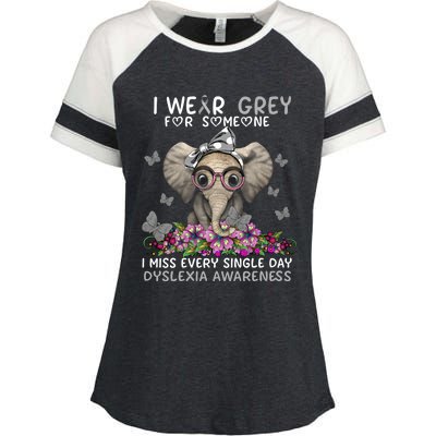 I Miss Every Single Day Dyslexia Awareness Funny Gift Enza Ladies Jersey Colorblock Tee