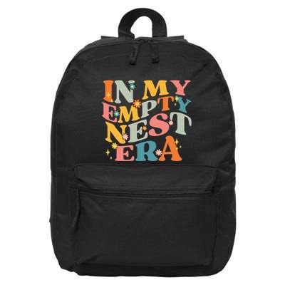 In My Empty Nest Era Empty Nester Parent Mom Groovy Retro 16 in Basic Backpack
