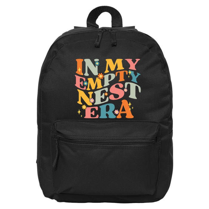 In My Empty Nest Era Empty Nester Parent Mom Groovy Retro 16 in Basic Backpack