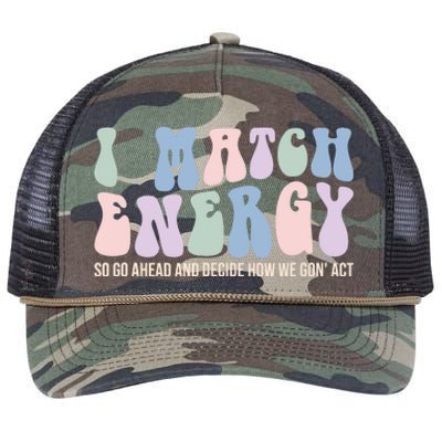 I Match Energy So You Decide Retro Rope Trucker Hat Cap