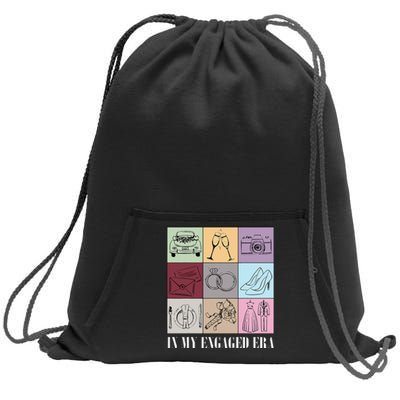 In My Engaged Era Retro Bride Wedding Engagement Sweatshirt Cinch Pack Bag