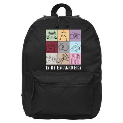 In My Engaged Era Retro Bride Wedding Engagement 16 in Basic Backpack