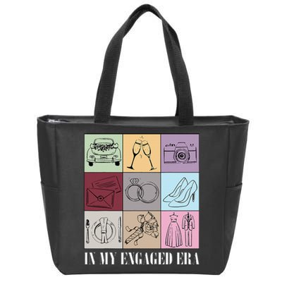 In My Engaged Era Retro Bride Wedding Engagement Zip Tote Bag