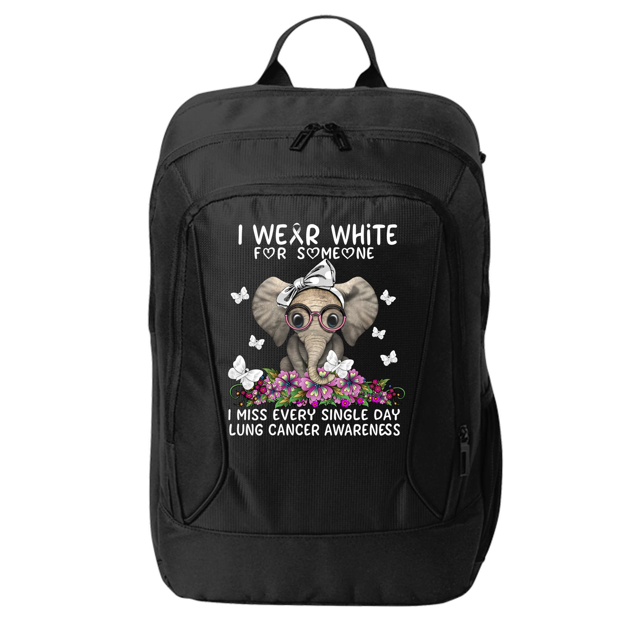 I Miss Every Single Day Lung Cancer Awareness Gift City Backpack