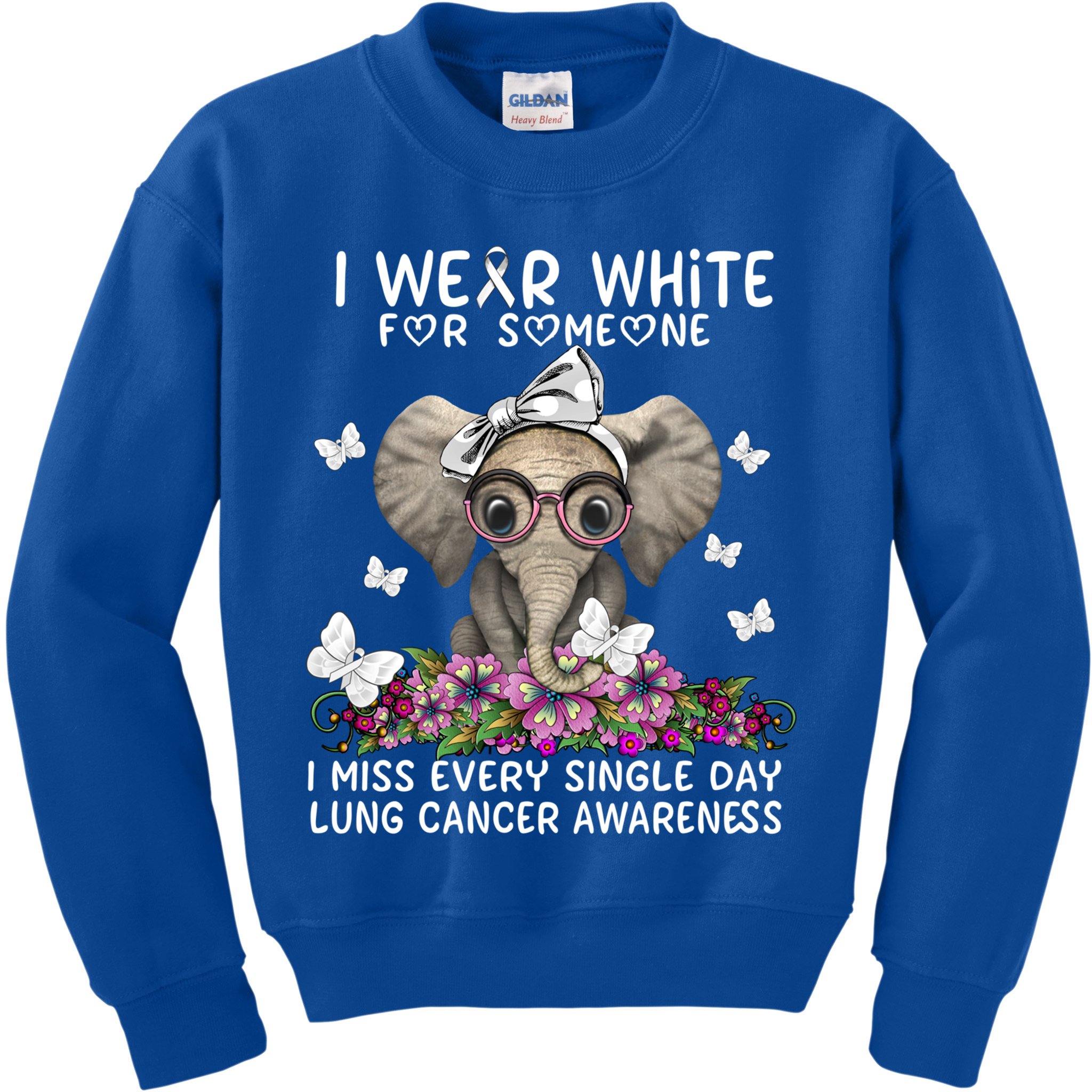 I Miss Every Single Day Lung Cancer Awareness Gift Kids Sweatshirt