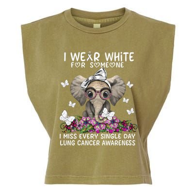 I Miss Every Single Day Lung Cancer Awareness Gift Garment-Dyed Women's Muscle Tee