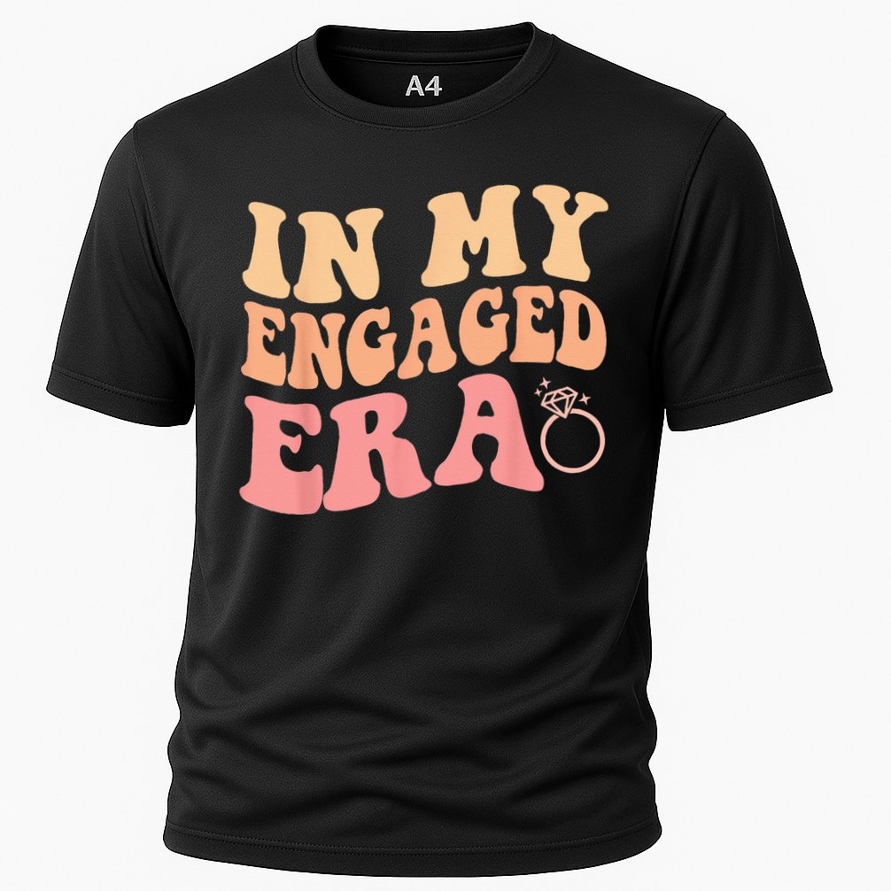 In My Engaged Era Groovy Bride Bachelorette Party Bridesmaid Cooling Performance Crew T-Shirt