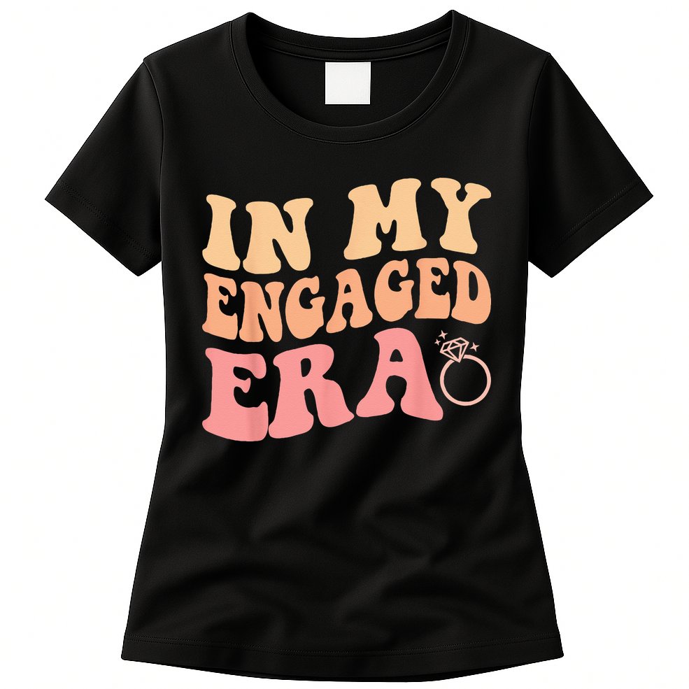 In My Engaged Era Groovy Bride Bachelorette Party Bridesmaid Womens T-Shirt